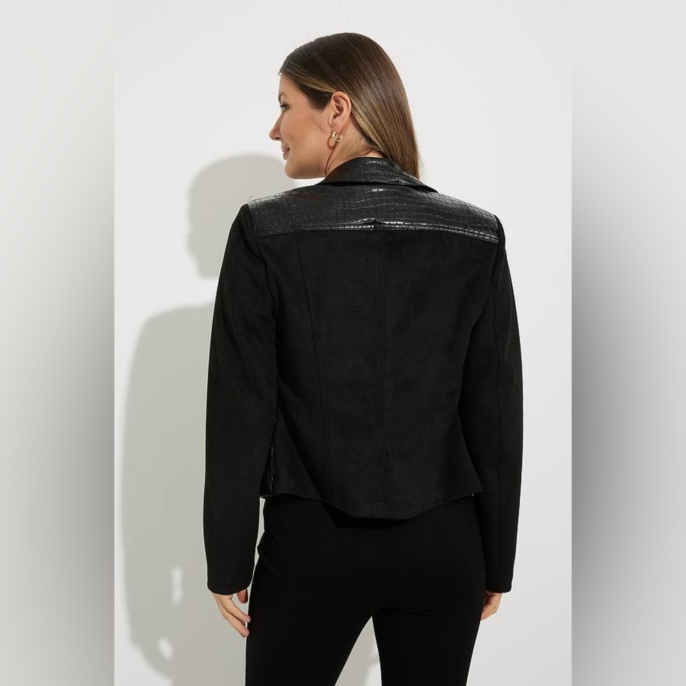 JOSEPH RIBKOFF BLACK MOTO JACKET STYLE - Picture 5 of 15